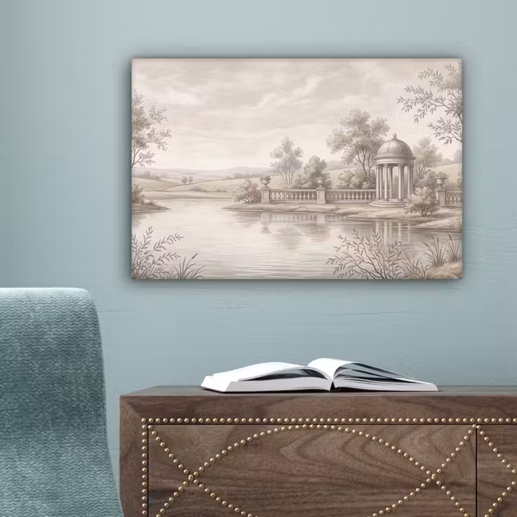 Terras - Water - Natuur - Landschap canvas 2cm klein -sfeer4