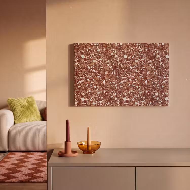 Terrazzo - Patroon - Steentextuur - Roodbruin canvas 2cm klein 34 -sfeer1