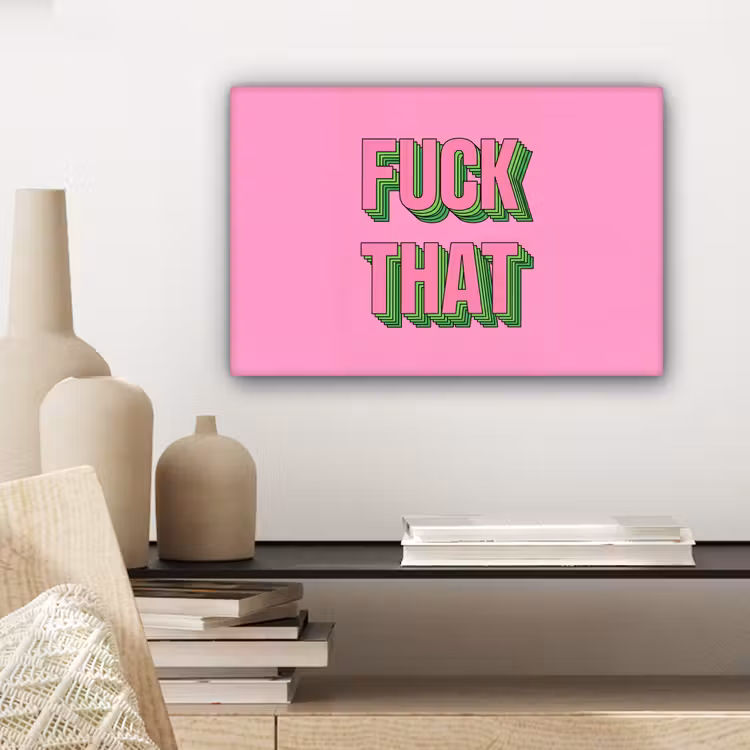 Tekst - Bold - Roze canvas 2cm klein -sfeer6