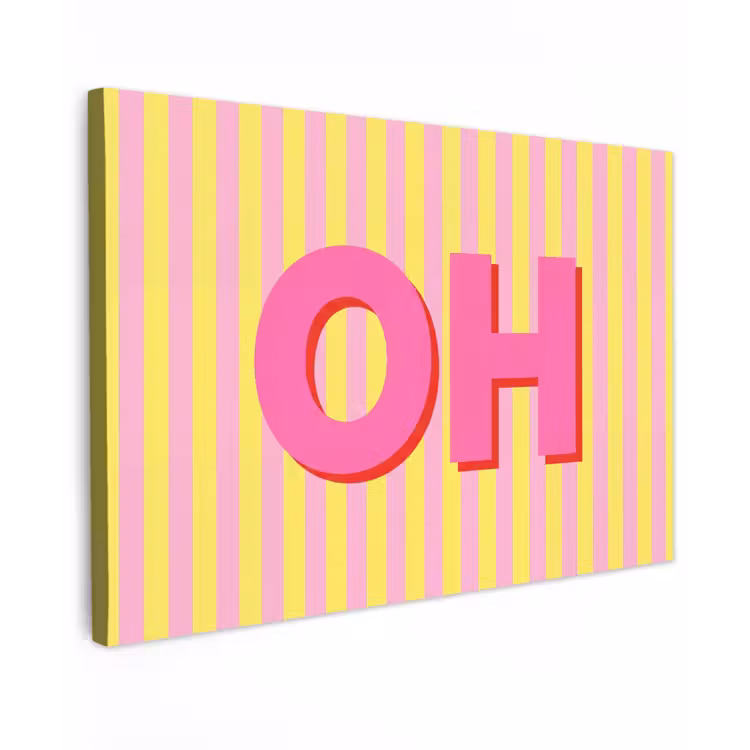 Tekst - Strepen - Roze canvas 2cm klein -z3d