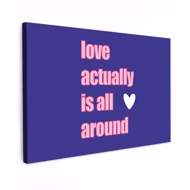 Tekst - Valentijn - Love - Blauw canvas 2cm klein -z3d