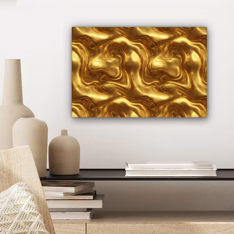 Textuur - Vloeibaar - Organisch - Goud canvas 2cm klein 34 -sfeer6
