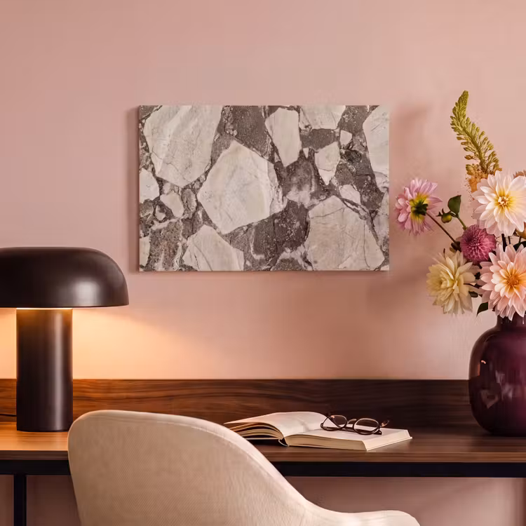 Textuur - Marmer - Abstract - Beige - Bruin canvas 2cm klein -sfeer4