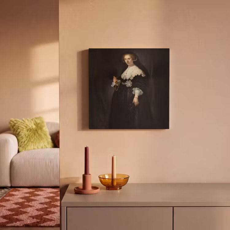 Het huwelijksportret van Oopjen Coppit - Rembrandt van Rijn canvas 2cm klein -sfeer1
