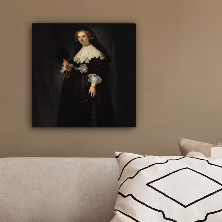 Het huwelijksportret van Oopjen Coppit - Rembrandt van Rijn canvas 2cm klein -sfeer3