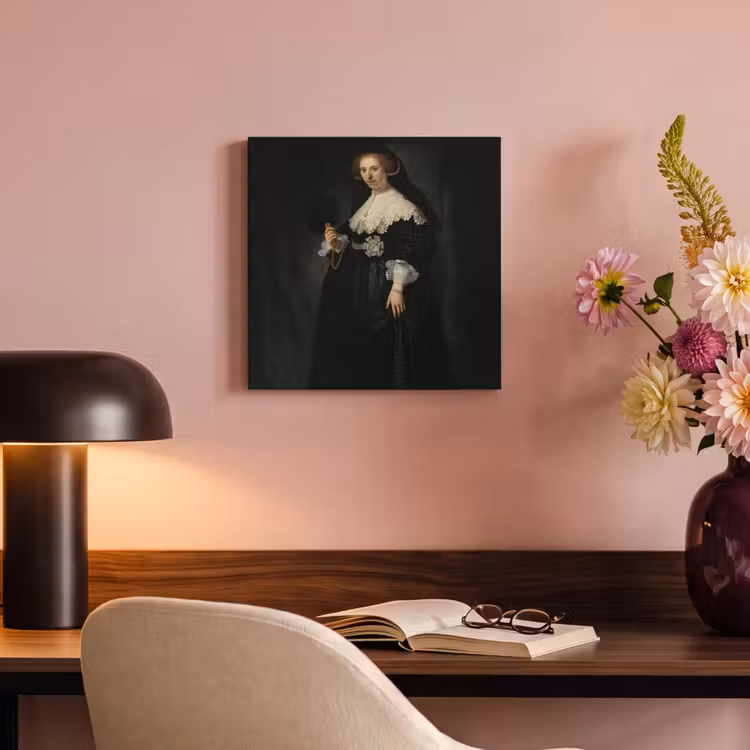 Het huwelijksportret van Oopjen Coppit - Rembrandt van Rijn canvas 2cm klein -sfeer4