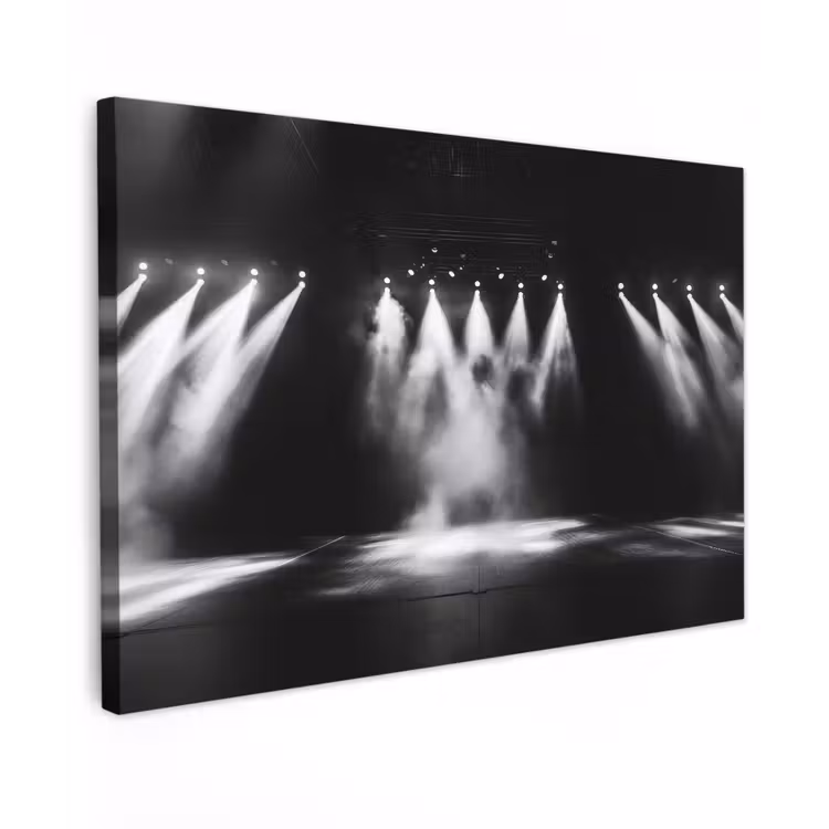 Theaterzaal - Mist - Spotlights - Zwart canvas 2cm klein -z3d