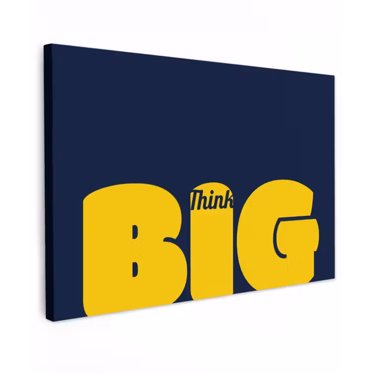Think big - Blauw - Geel canvas 2cm klein -z3d