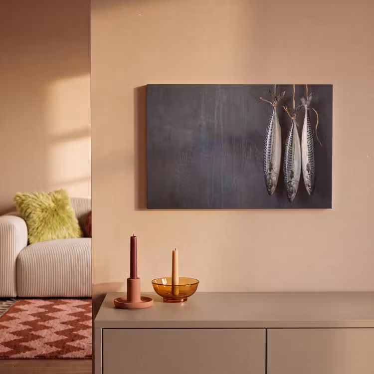 Canvas Print - Three Fish - Rope - Drie vissen - Touw canvas 2cm klein