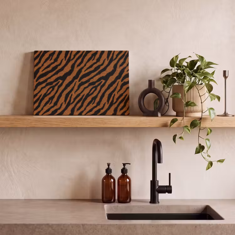 Tijger - Zwart - Vacht canvas 2cm klein 34 -sfeer3