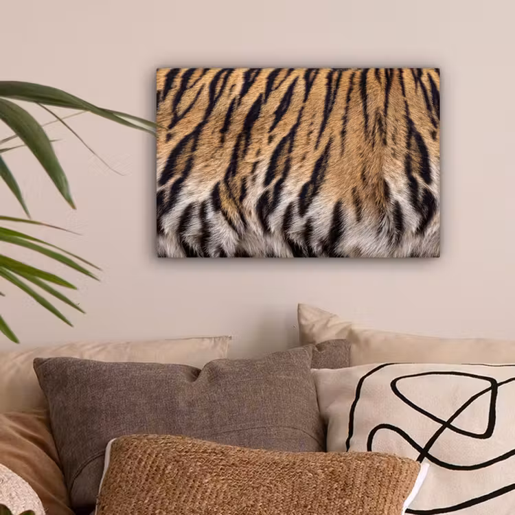 Tijgervacht - Klassiek - Zwart canvas 2cm klein -sfeer1