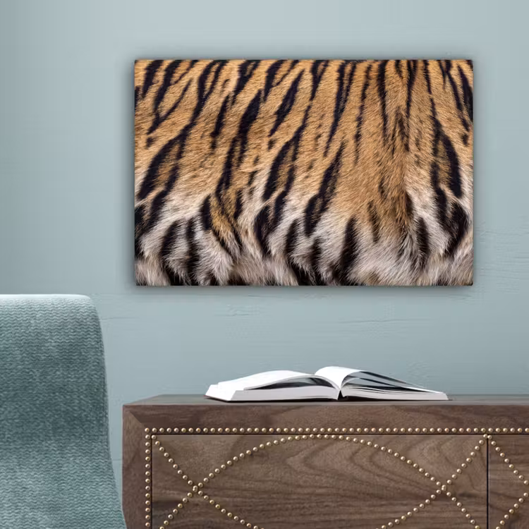Tijgervacht - Klassiek - Zwart canvas 2cm klein -sfeer4
