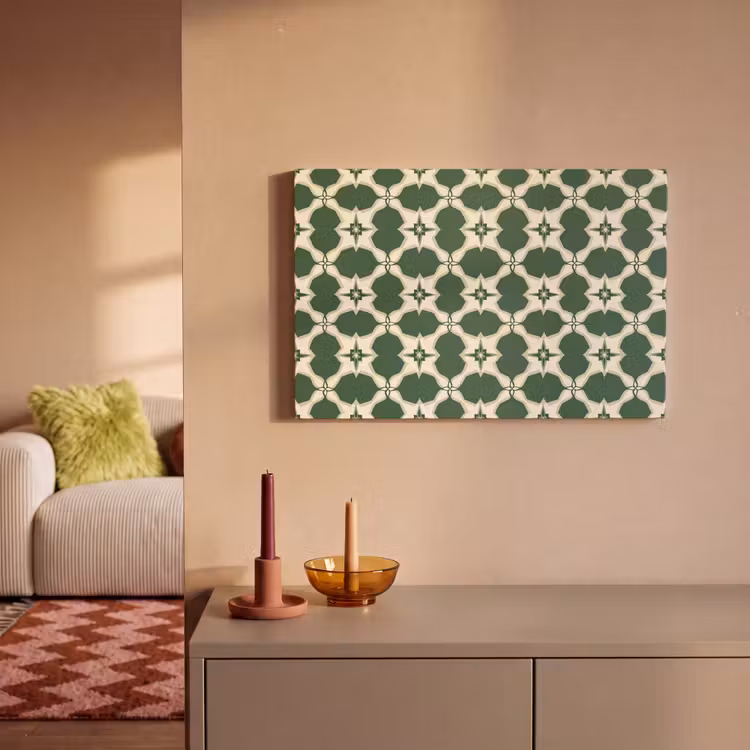 Tegel - Klassiek - Groen canvas 2cm klein 34 -sfeer1