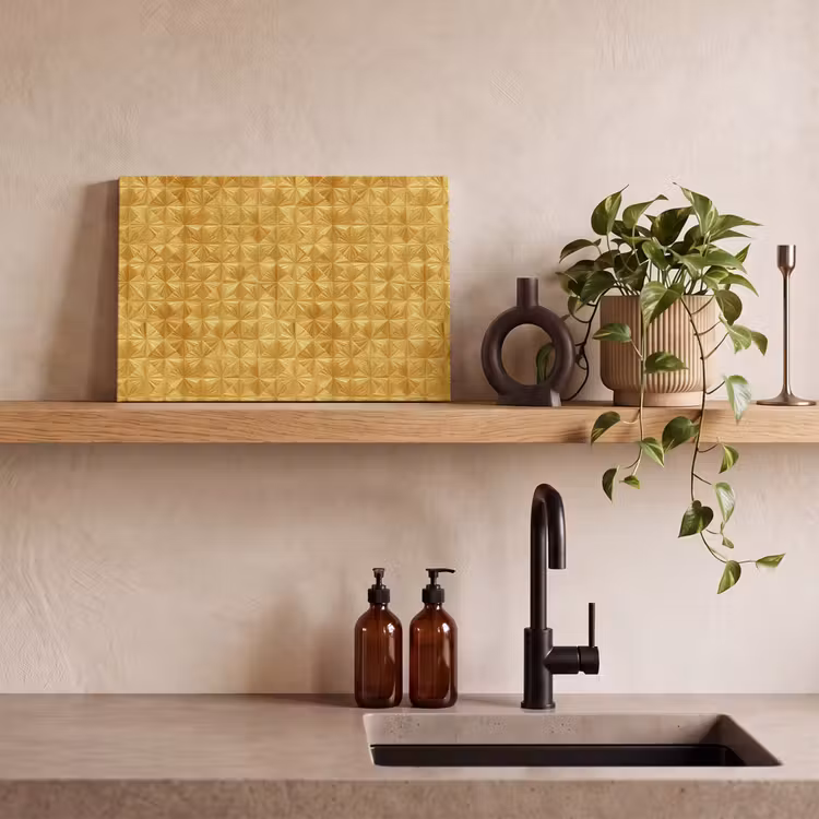 Tegels - Geometrisch - Reliëf - Goud canvas 2cm klein 34 -sfeer3