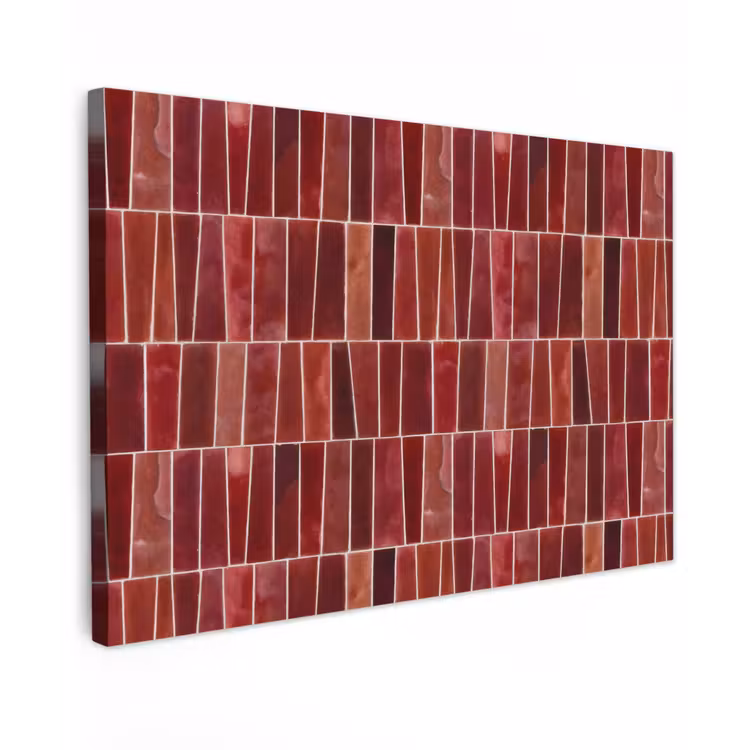 Tegels - Modern - Structuur - Dieprood canvas 2cm klein 34 -z3d
