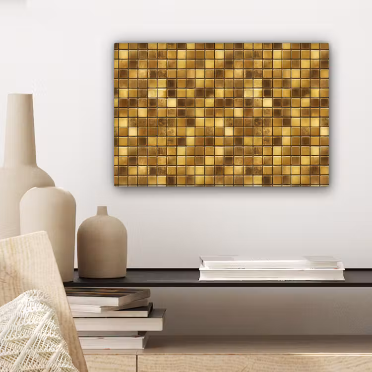 Tegels - Mozaïek - Luxe - Warm Goud canvas 2cm klein 34 -sfeer6