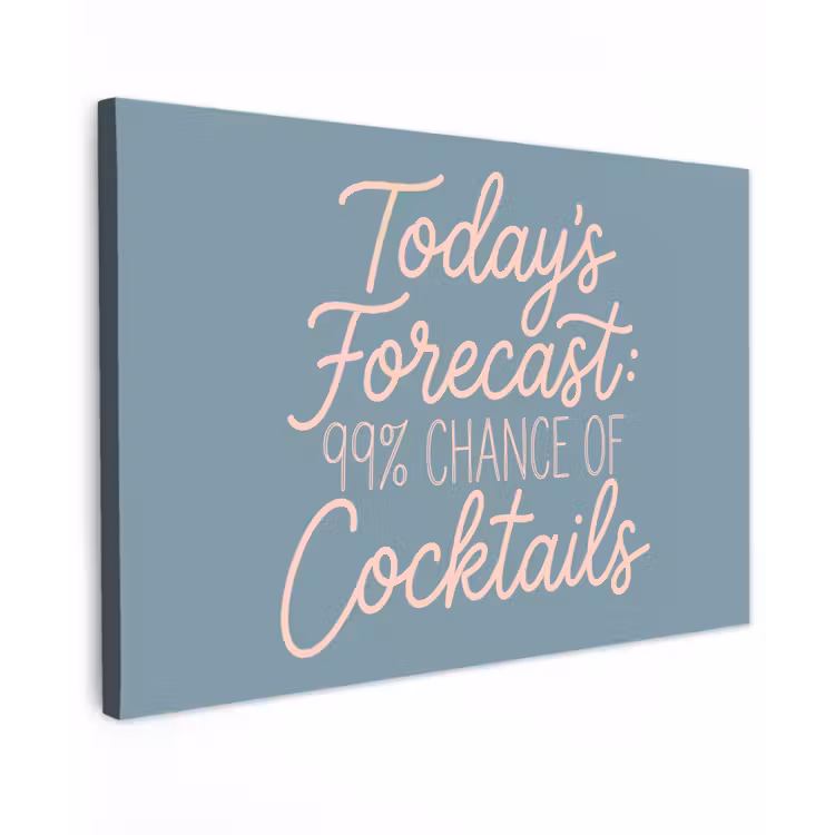 Today's Forecast - Cocktails - Blauw canvas 2cm klein -z3d