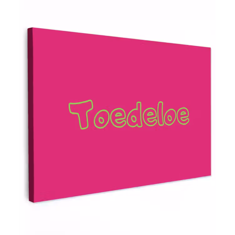 Toedeloe - Groen - Roze canvas 2cm klein -z3d