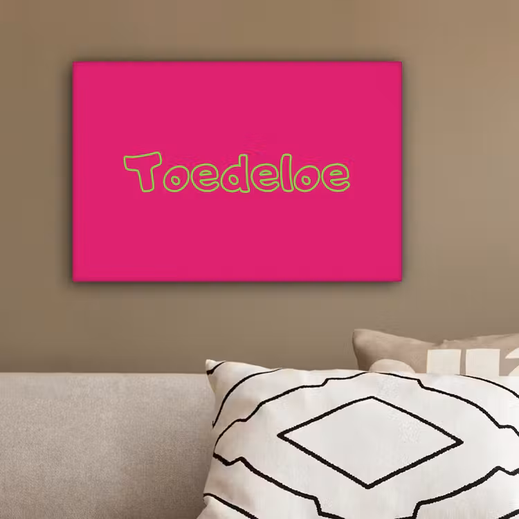 Toedeloe - Groen - Roze canvas 2cm klein -sfeer3