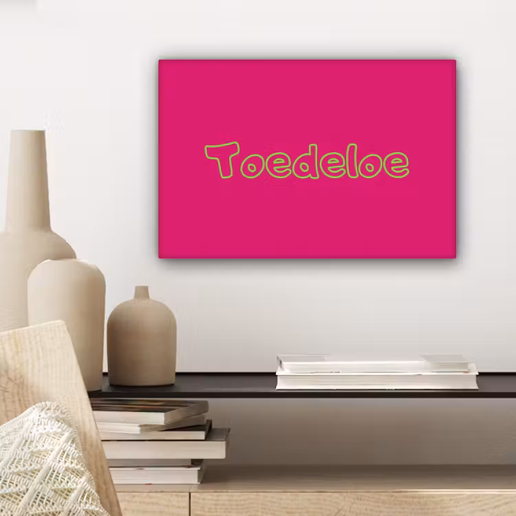 Toedeloe - Groen - Roze canvas 2cm klein -sfeer6