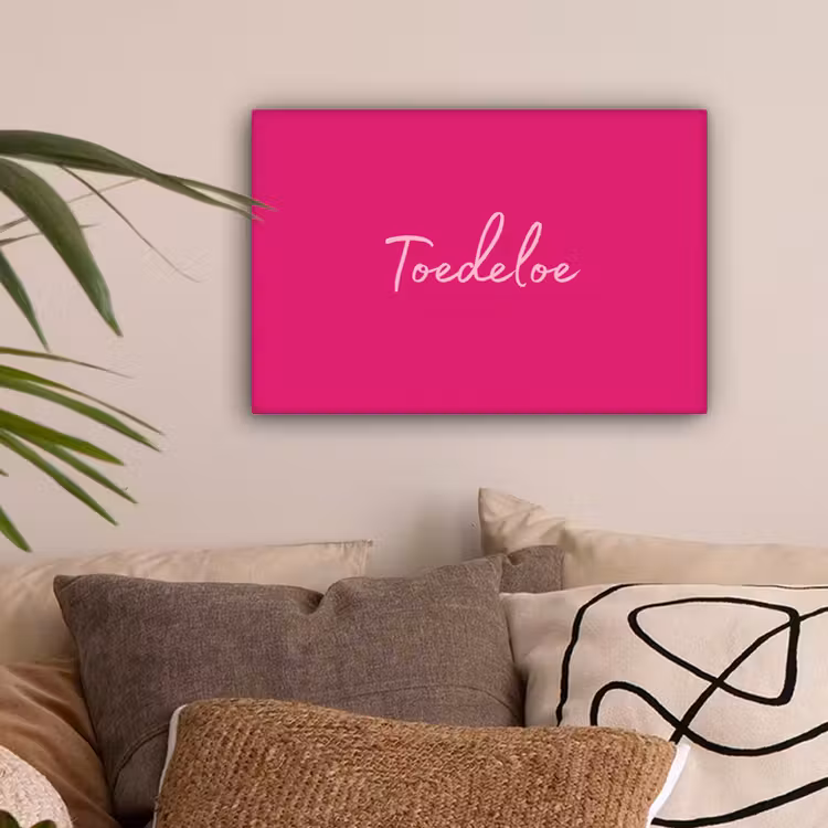 Toedeloe - Roze canvas 2cm klein -sfeer1