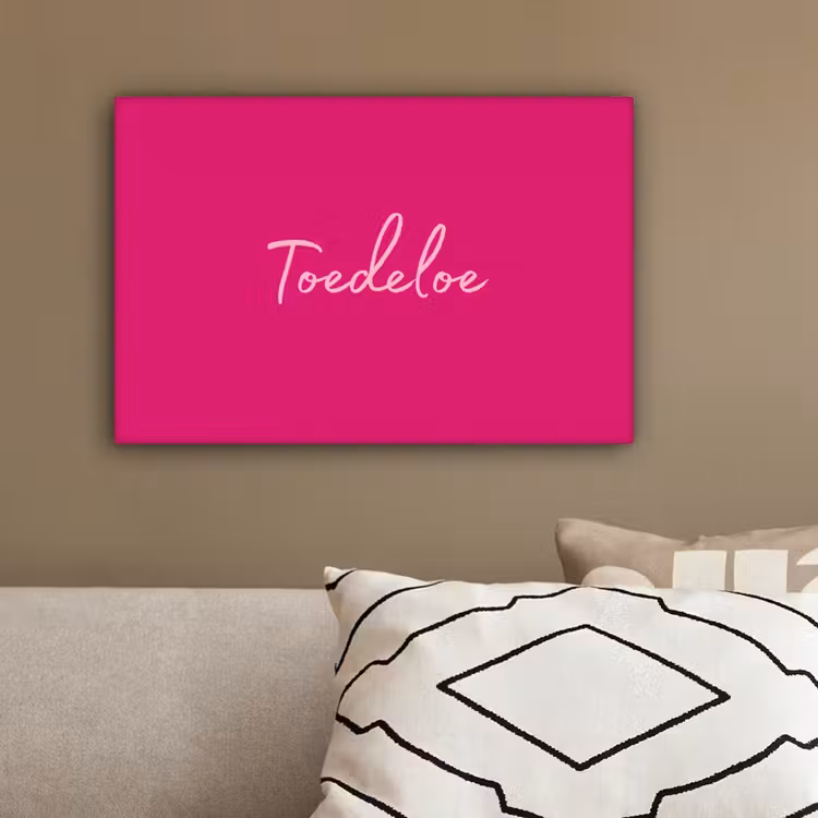 Toedeloe - Roze canvas 2cm klein -sfeer3