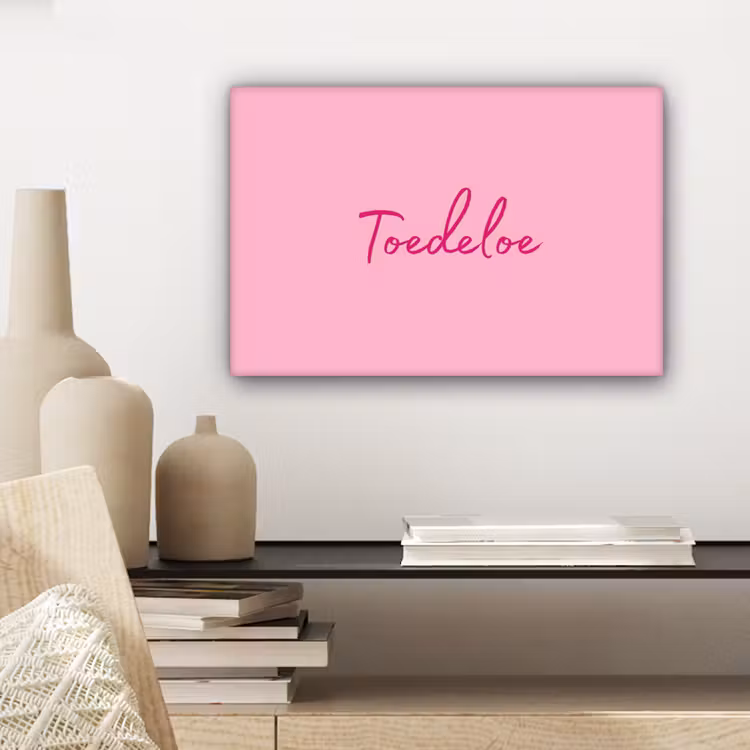 Toedeloe - Pink - Minimalist canvas 2cm klein -sfeer6
