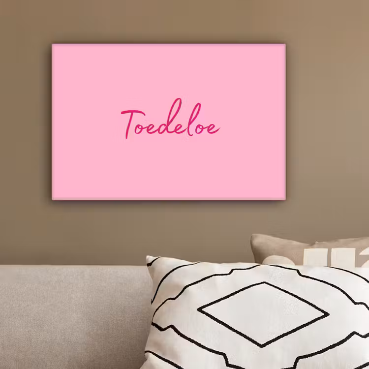 Toedeloe - Roze - Minimalistisch canvas 2cm klein -sfeer1