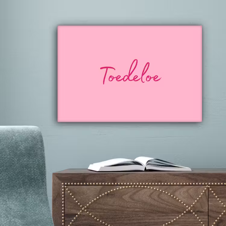 Toedeloe - Roze - Minimalistisch canvas 2cm klein -sfeer4