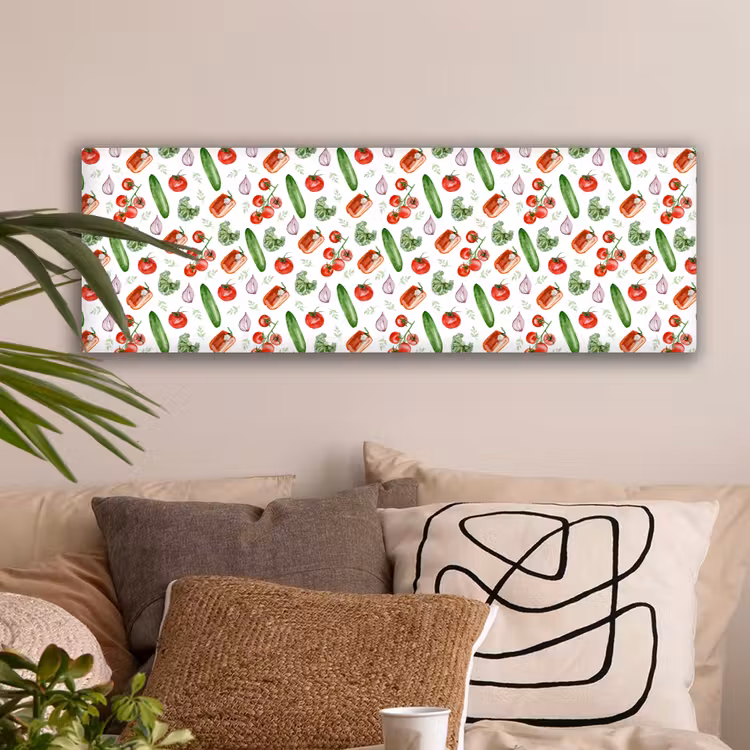 Tomaat - Paprika - Komkommer - Patroon canvas 2cm klein 828 -sfeer1