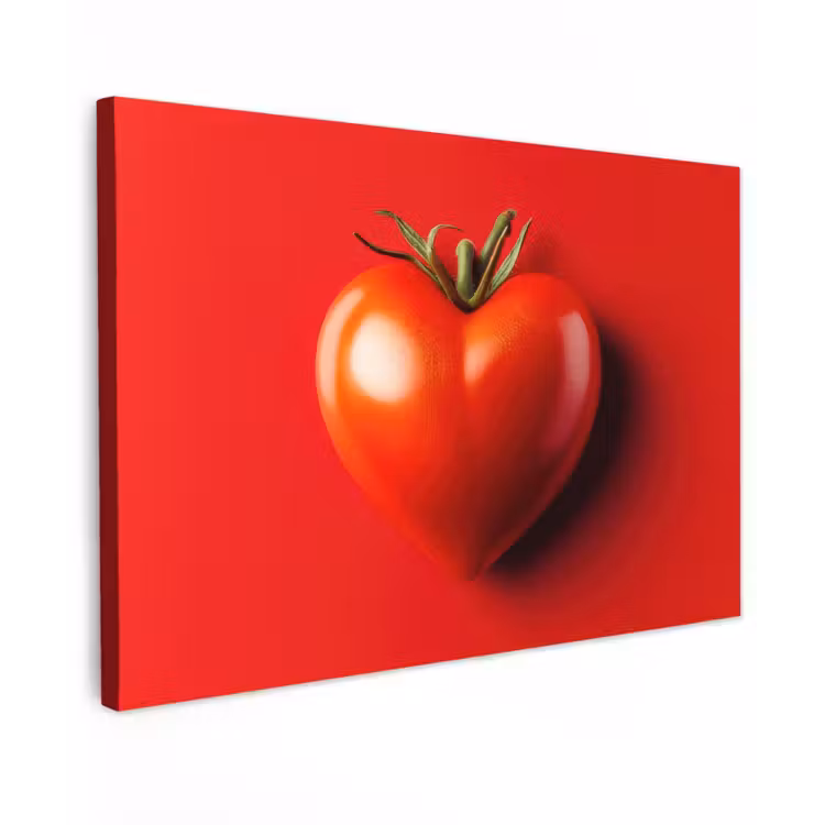 Tomaat - Rood - Hart canvas 2cm klein -z3d