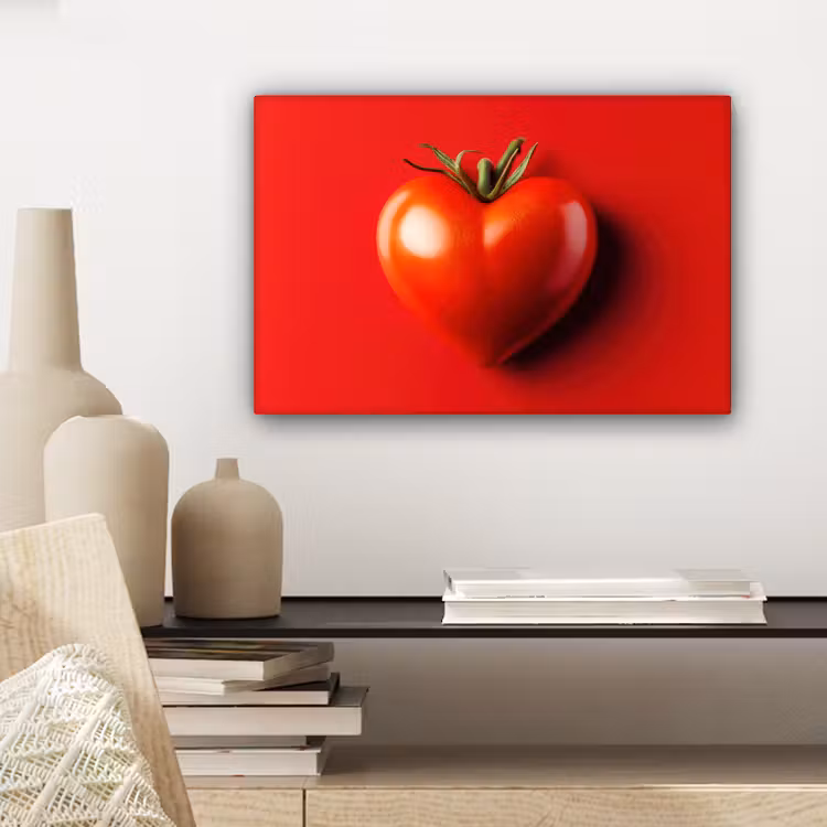 Tomaat - Rood - Hart canvas 2cm klein -sfeer6
