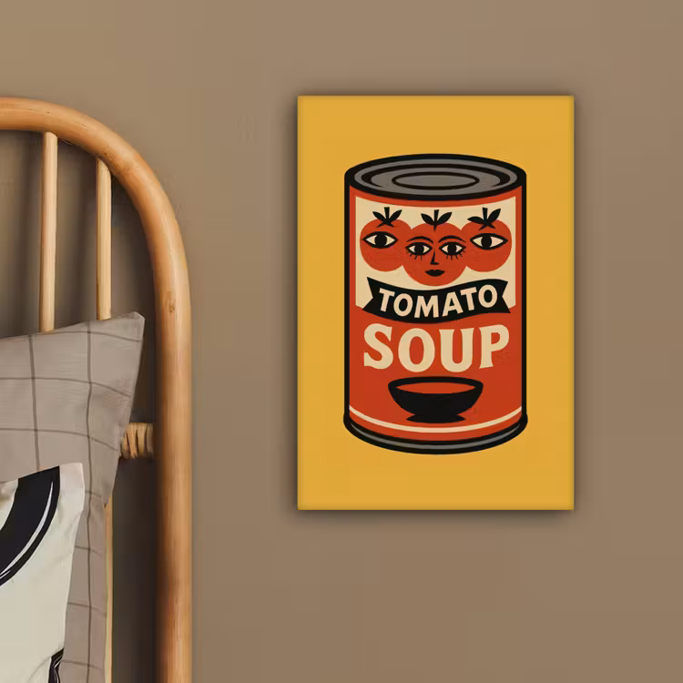 Tomatensoep - Gezichtje - Illustratie - Rood canvas 2cm klein -sfeer3
