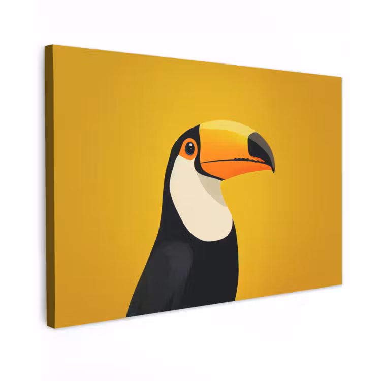 Toekan - Minimalistisch - Snavel - Oranje canvas 2cm klein -z3d