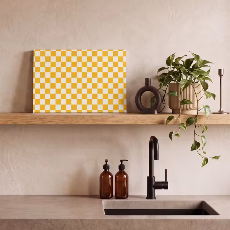 Traditioneel - Patroon - Geel canvas 2cm klein 34 -sfeer3