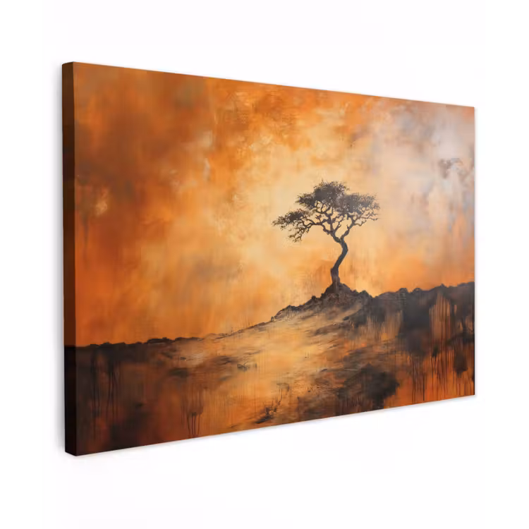 Boom - Landschap - Oranje canvas 2cm klein -z3d