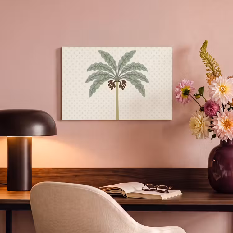 Boom - Bladeren - Groen - Decoratief - Beige canvas 2cm klein -sfeer4