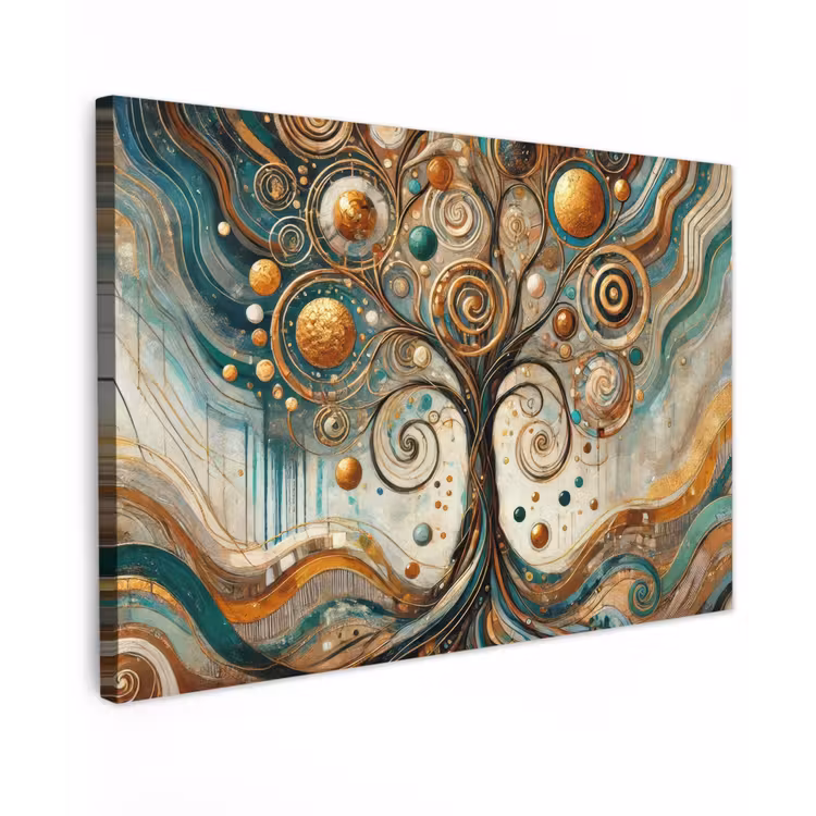 Levensboom - Boom - Abstract - Modern canvas 2cm klein -z3d
