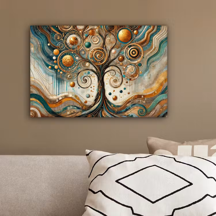 Levensboom - Boom - Abstract - Modern canvas 2cm klein -sfeer3