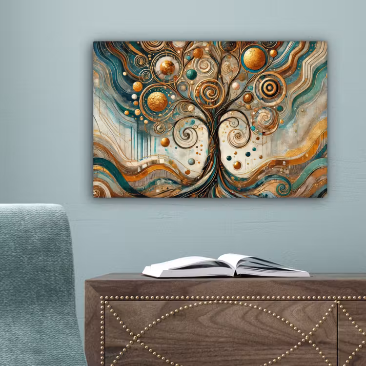 Levensboom - Boom - Abstract - Modern canvas 2cm klein -sfeer4