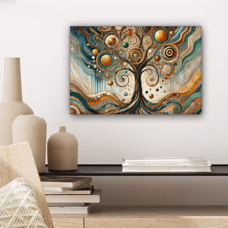Levensboom - Boom - Abstract - Modern canvas 2cm klein -sfeer6