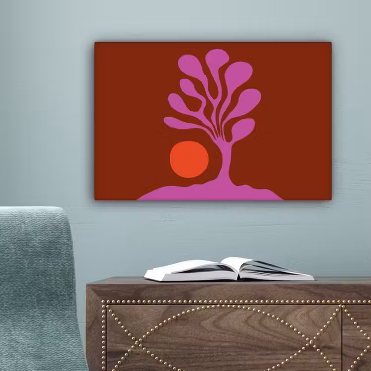 Boom - Paars - Cirkel - Vloeiend canvas 2cm klein -sfeer4