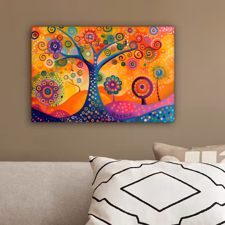Boom - Levensboom - Abstract - Kleurrijk canvas 2cm klein -sfeer3