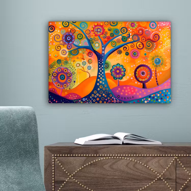 Boom - Levensboom - Abstract - Kleurrijk canvas 2cm klein -sfeer4