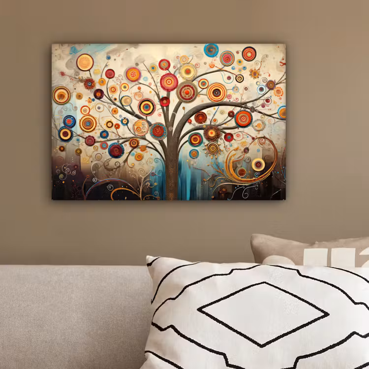 Boom - Tree of life - Kleur canvas 2cm klein -sfeer3