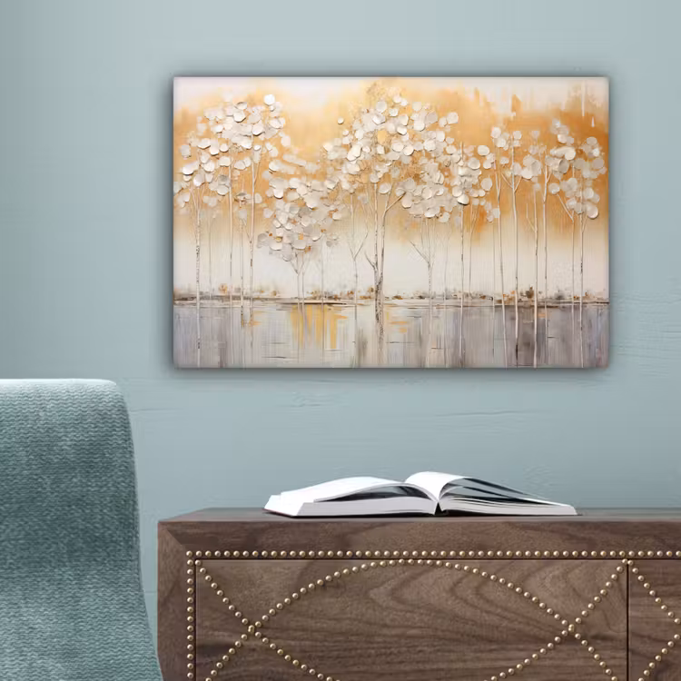 Bomen - Kunst - Acryl - Natuur canvas 2cm klein -sfeer4
