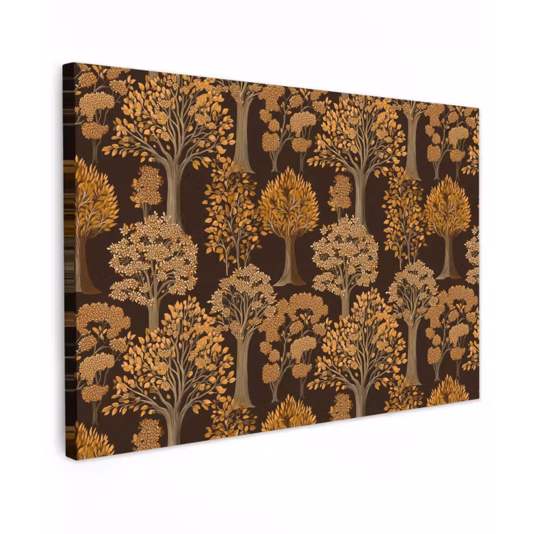 Bomen - Patroon - Bruin canvas 2cm klein 34 -z3d
