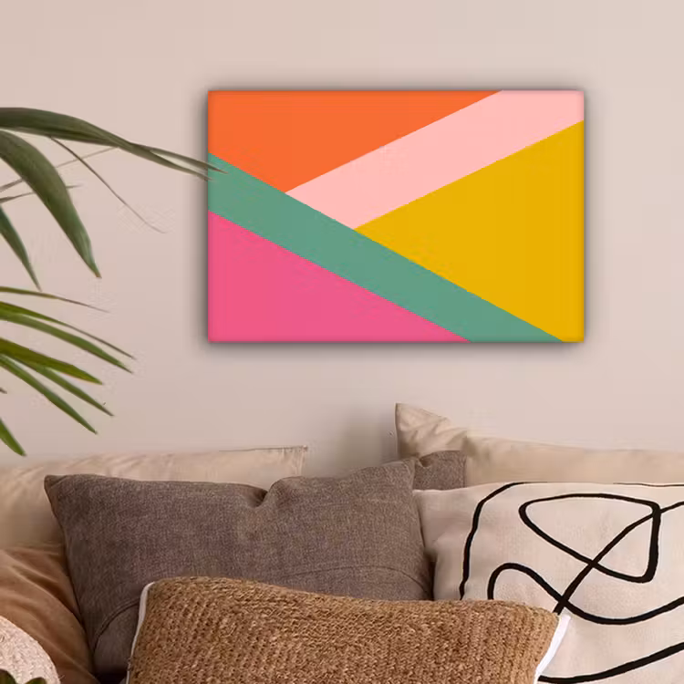 Driehoeken - Kleurrijk - Abstract canvas 2cm klein -sfeer1