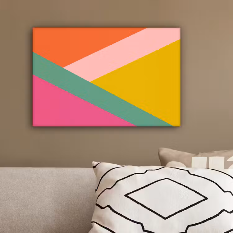 Driehoeken - Kleurrijk - Abstract canvas 2cm klein -sfeer3