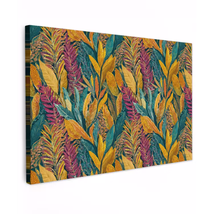 Tropische - Botanisch - Patroon - Kleurrijk - Exotisch canvas 2cm klein 34 -z3d
